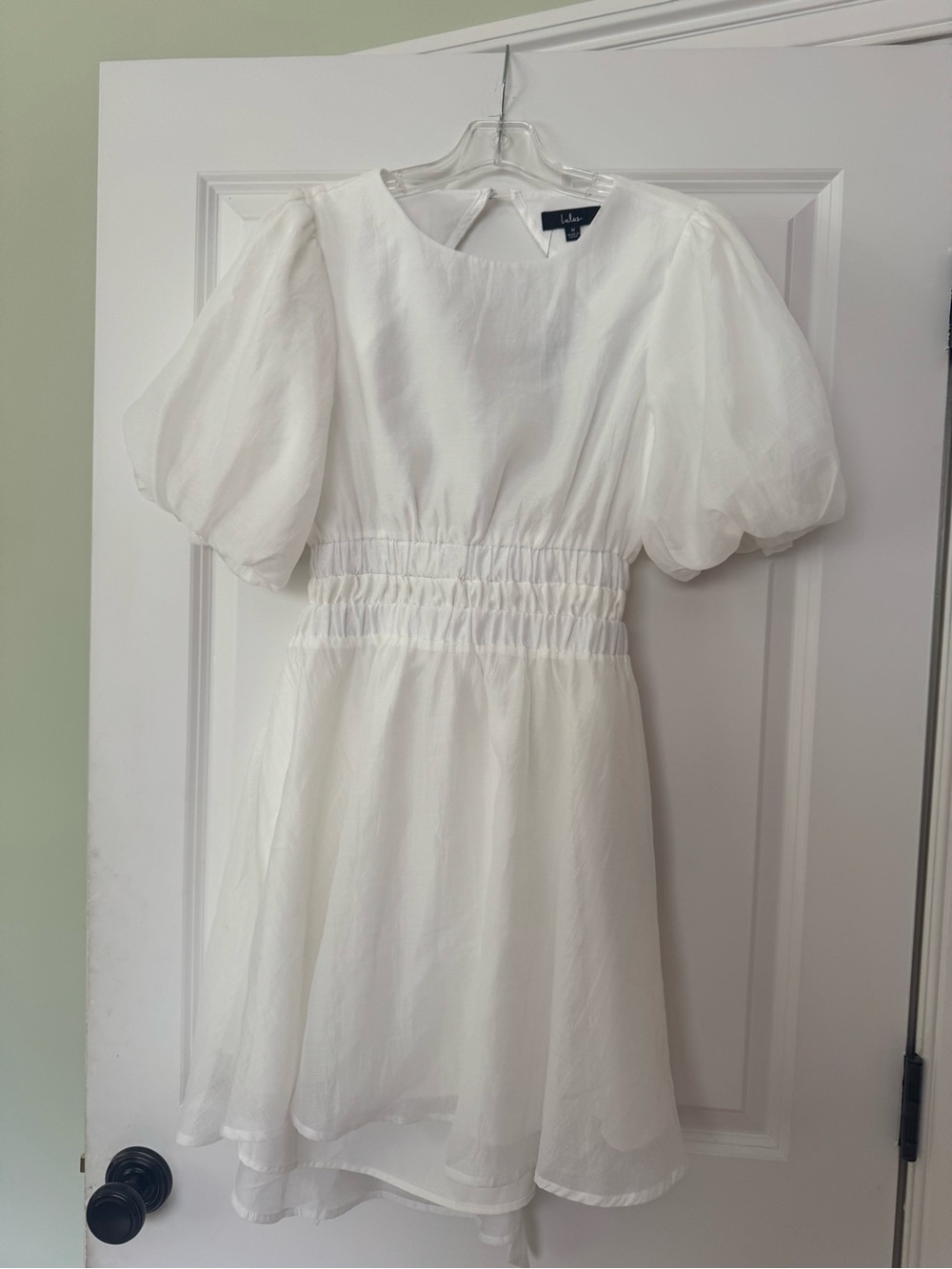 Lulu's White Puff-Sleeve Mini Dress
